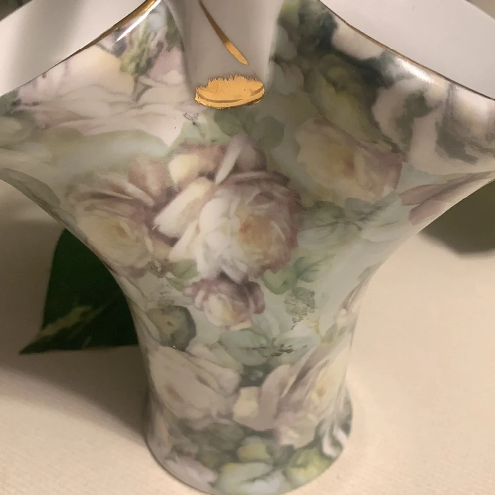 vintage Porcelain Formalities White Rose Vase by Baum